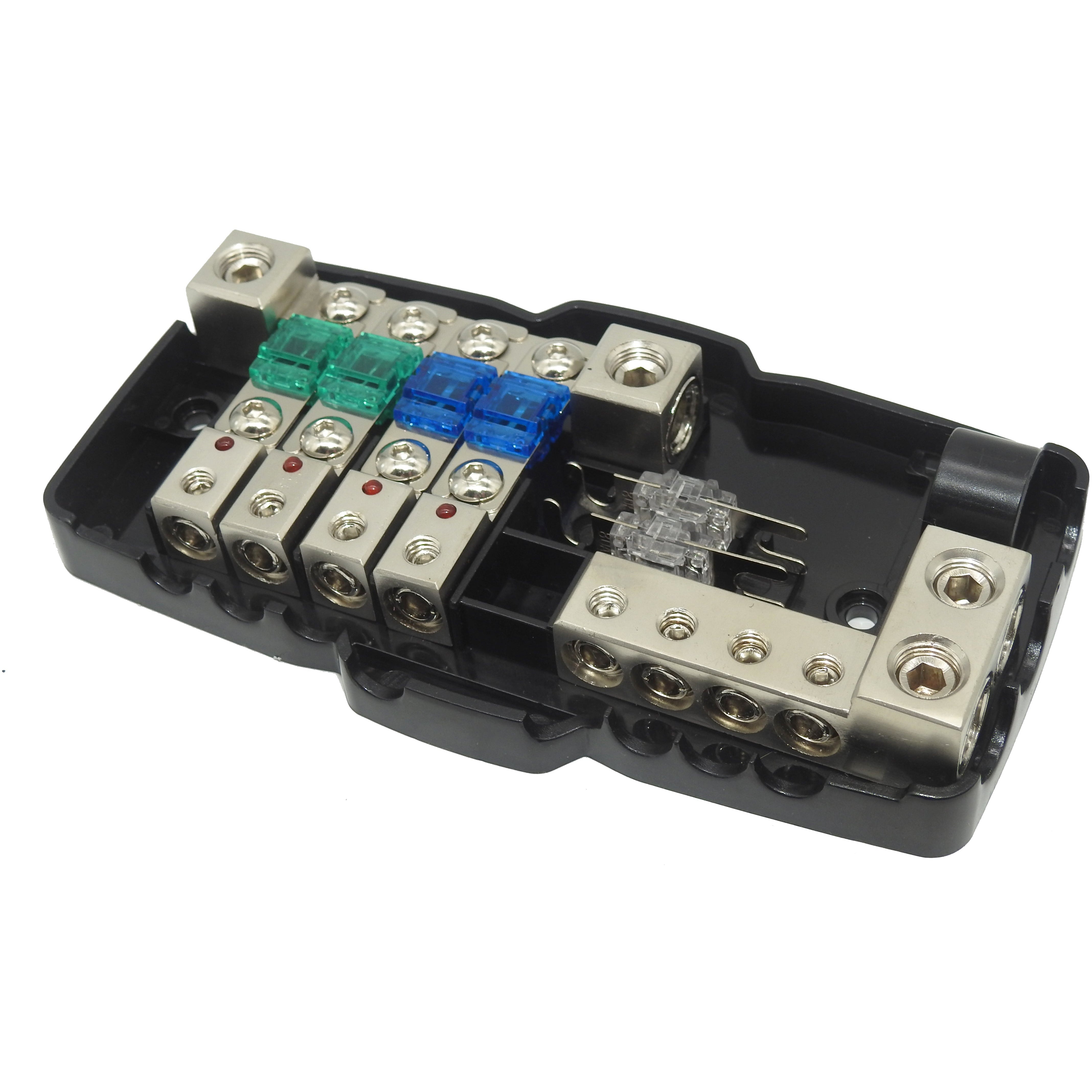 4 way mount / In line MIDI Fuse Holder with ground 4 x Fuses include