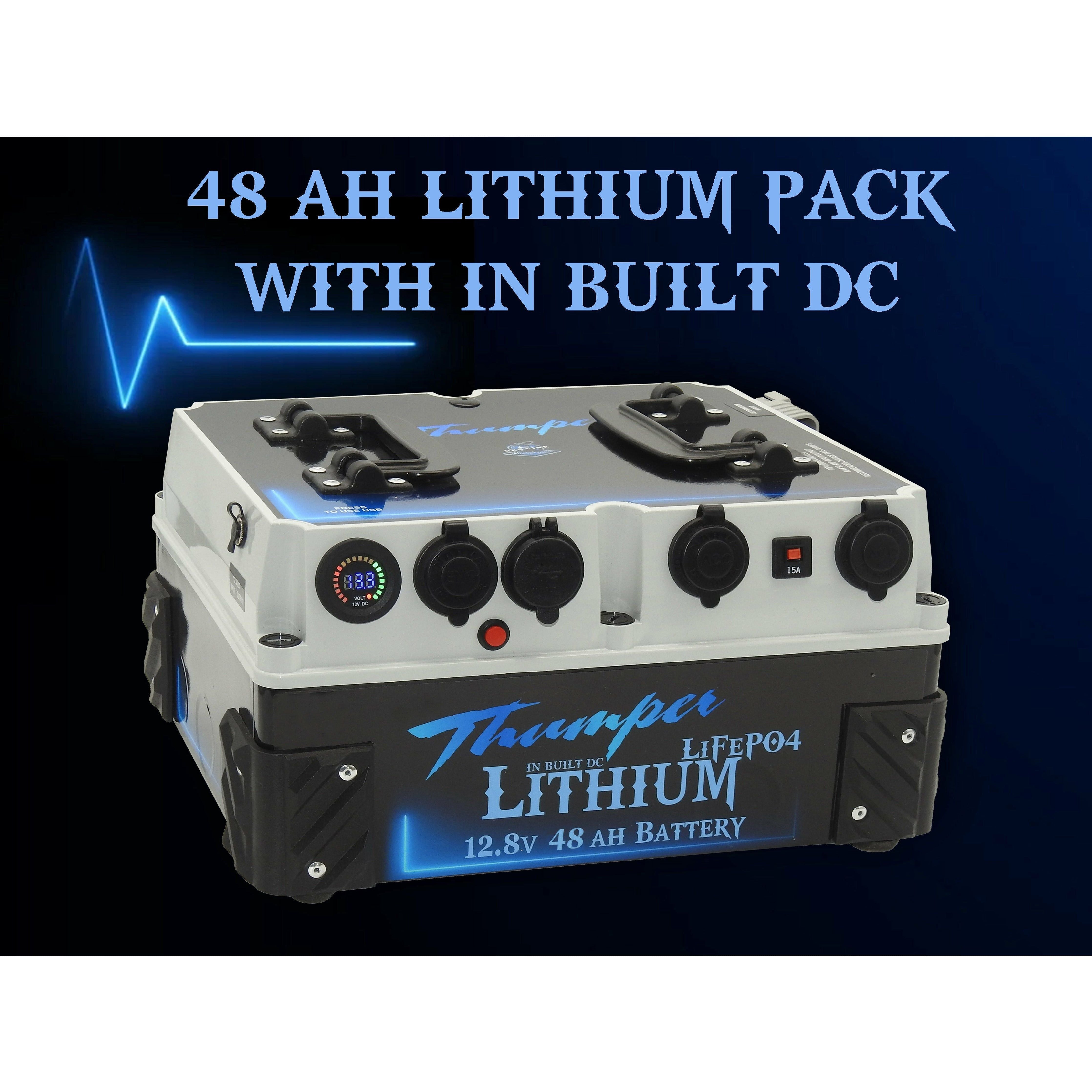 Thumper Lithium 48 AH In built DC DC Charger Battery Pack BATL48 LAST ONE Home of 12 Volt