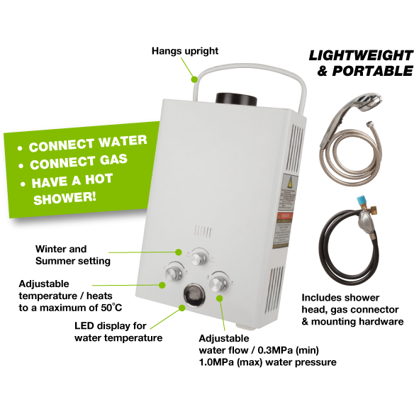 Athanor Portable Gas Water Heater | Say Goodbye to COLD Showers! | YS2850 |  Home of 12 Volt Online