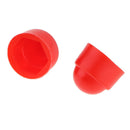 Red & Black Plastic Dome Hex Bolt Protection Caps M8