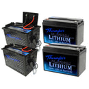 2 x Thumper Lithium 120 AH Platinum LiFePO4 batteries & 2 x Storage boxes