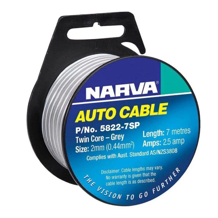 Narva 2.5A 2MM Twin Core Speaker Cable (7M) | 5822-7SP - Home of 12 Volt Online