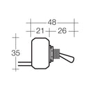 Narva Off/On Sealed Metal Toggle Switch with Off/On Tab | 60070BL - Home of 12 Volt Online