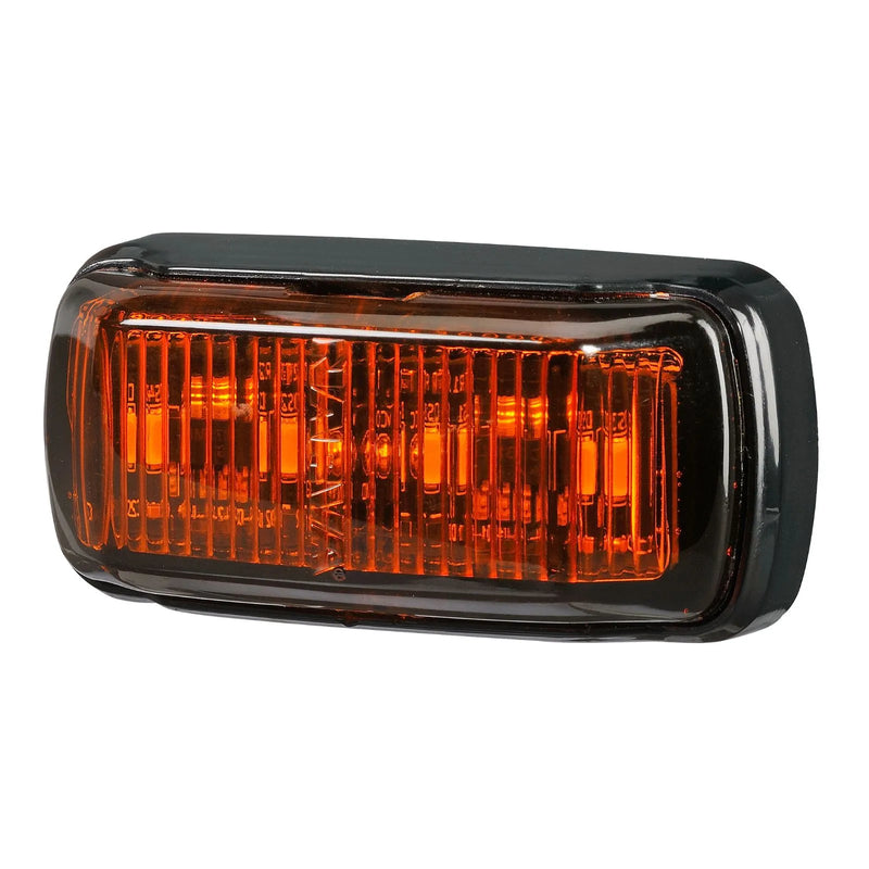 Narva 9–33 Volt LED Side Marker Lamp (AMBER) W Black Deflector Base, 0.5M CABLE | 96422