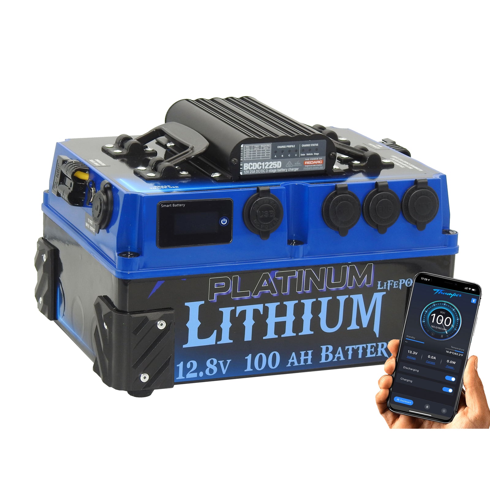 Dc Kit Thumper Lithium 100 AH REDARC DC Battery Pack BATL-100RD