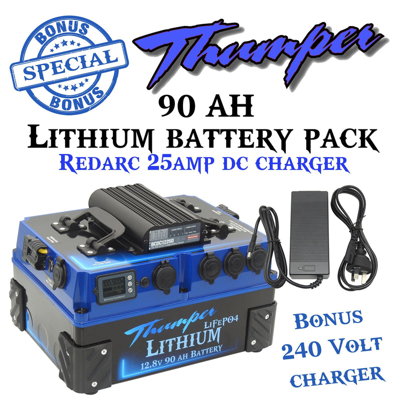 Thumper Lithium 90 AH REDARC DC Battery Pack | Low Profile - Home of 12 Volt Online