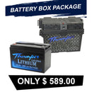 Thumper Lithium 100 AH Standard LiFePO4 Battery TLS-100 + Thumper Elite Battery Box BBE-Blue