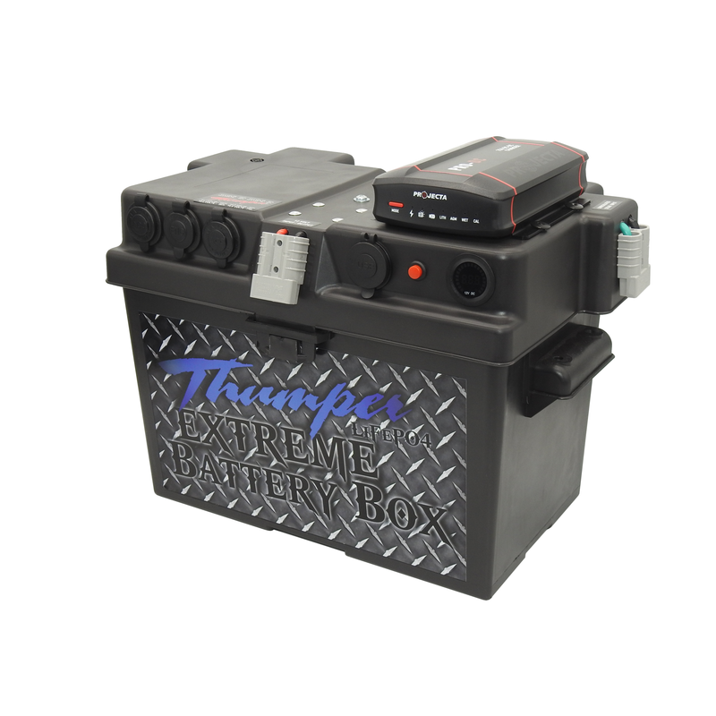 Thumper Lithium 100 AH LiFePO4 Battery TLS-100 + Thumper Battery Box PDC