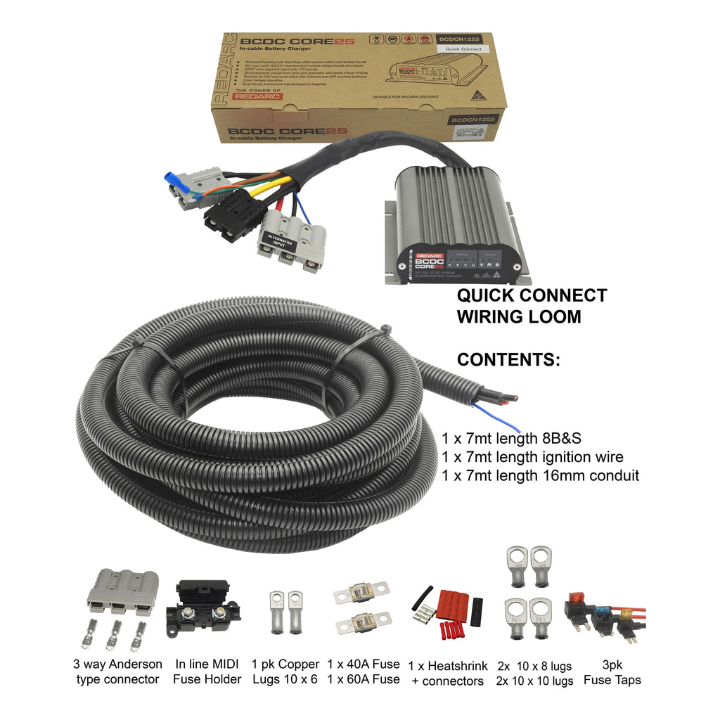 Bcdc Core Redarc BCDC CORE 'In-Cabin' 25A DC Quick Connect Battery Charger | In