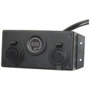 Control Box with 2 x Cigarette + Volt meter   CB-2CV