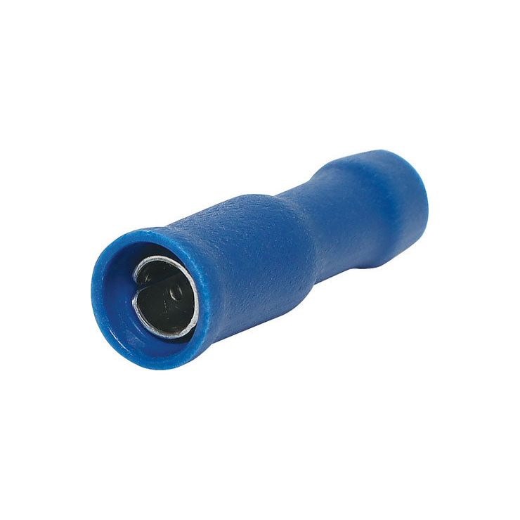 Blue 4mm Female Bullet Crimp Pk 100 | H2127B - Home of 12 Volt Online