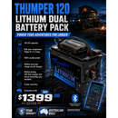 Battery Hub 120 AH Thumper Lithium LiFePO4 Projecta PDC25 Bluetooth
