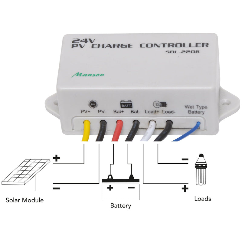 8A 24V DC PWM Night Switch Solar Charge Controller | SBL-2208 - Home of 12 Volt Online