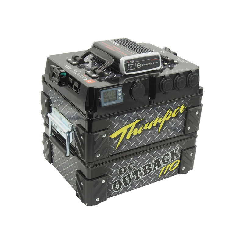 Thumper Outback DC 110 AH Dual Battery Pack Version 2 - New Look Black model - Home of 12 Volt Online