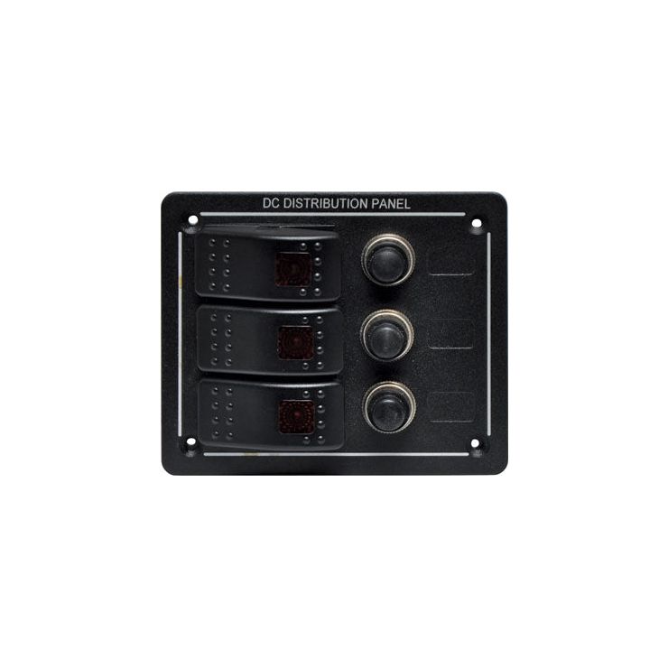 3 Way Rocker Switch Panel With Breakers | S2750