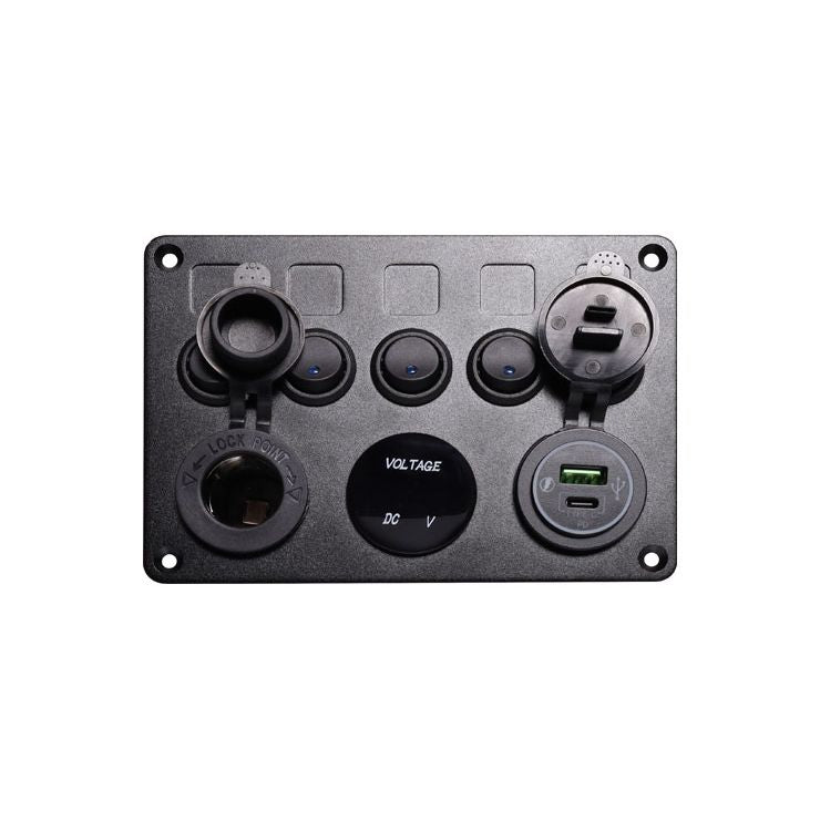 6 Way Switch Panel With Meter/ USB/ Cig Socket