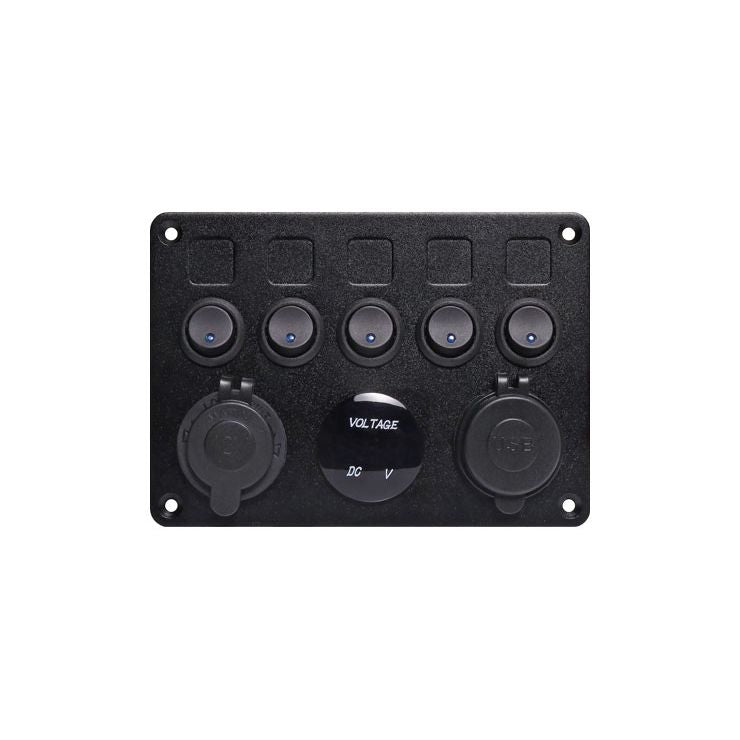 6 Way Switch Panel With Meter/ USB/ Cig Socket