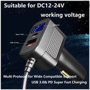 Starlink Mini 3mt Cigarette power cable 12-24V QC with USB-A + USB-C   SL-CUV