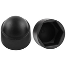 Red & Black Plastic Dome Hex Bolt Protection Caps M8