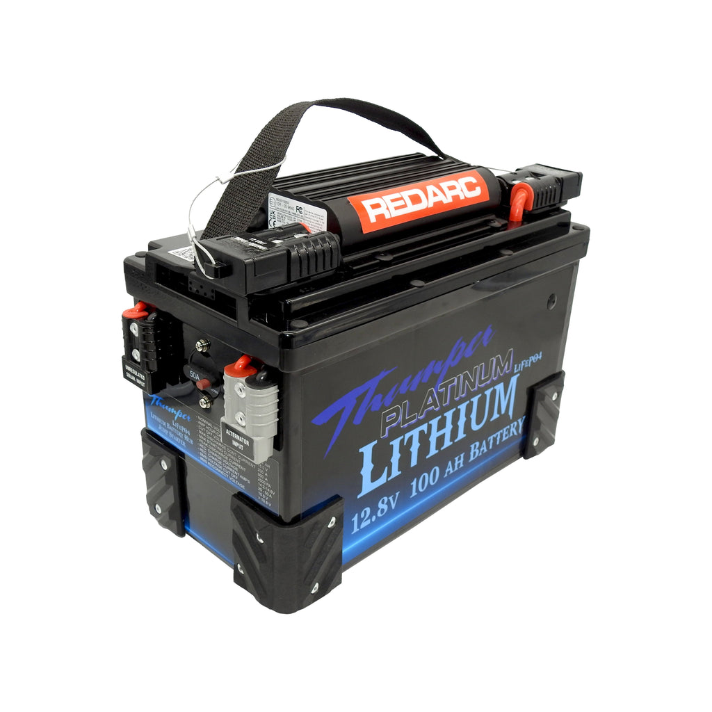 Js Performance Battery Box Thumper Lithium 100 AH Battery Hub JUMP START Bluetooth | TBH100RD-JS