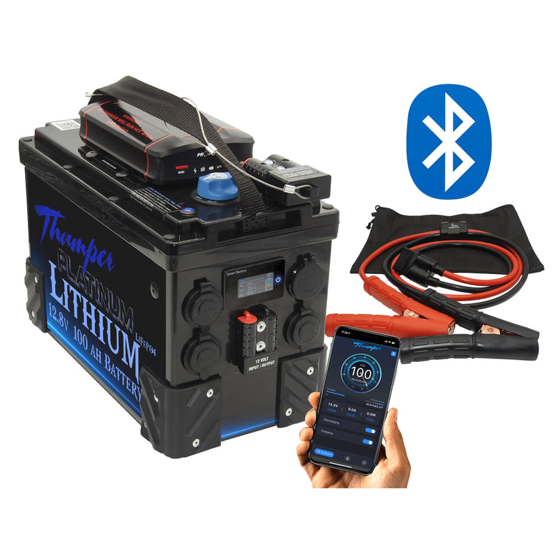 Thumper Lithium 100 AH Battery Hub JUMP START Bluetooth | TBH100PDC-JS