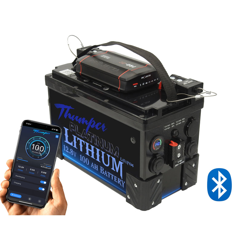 Thumper Lithium LiFePO4 Battery Hub 100 AH Projecta PDC25 Bluetooth