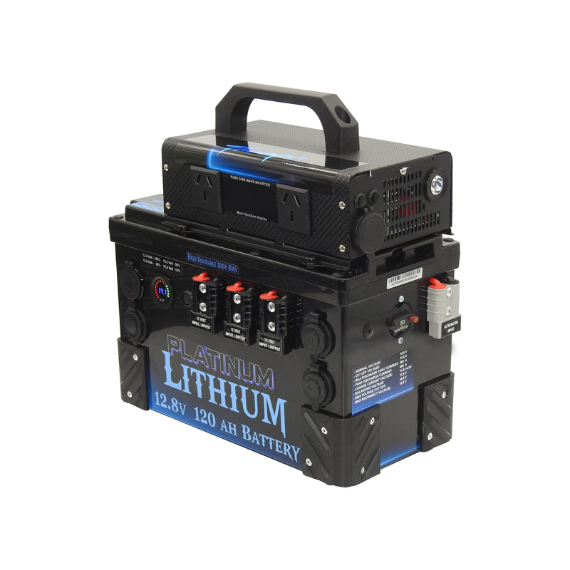 Lithium battery with 40A DC charger, 240volt inverter all in one