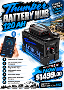 Battery Hub 120 AH Thumper Lithium LiFePO4 Projecta PDC25 Bluetooth