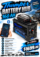 Battery Hub 160 AH Thumper Lithium LiFePO4 Projecta PDC25 Bluetooth