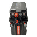 Thumper Getaway battery hub showing 12volt outlets, Anderson connectors wired directly to Redarc BCDC1240D DC Battery charger for solar and vehicle charging 