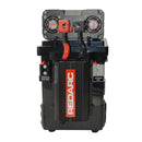 Thumper Getaway battery hub showing multiple 12 volt outlets designed for solar charging and vehicle charging via the integrated DC Battery charger from REDARC  