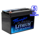 Thumper Lithium 120 AH LiFePO4 Battery + REDARC Core BCDCN1225 25 Amp DC Charger + Fuses Lugs and Heatshrink - Home of 12 Volt Online