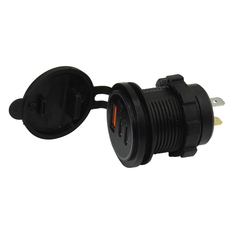 QC3.0 USB and 2x USB Type-C Socket Plate | USB2xC