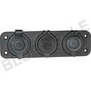 Accessory Plate - 3 gang - PRE-WIRED Sockets