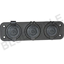 Accessory Plate - 3 gang - PRE-WIRED Sockets