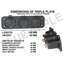 Accessory Plate - 3 gang - PRE-WIRED Sockets