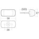 Narva 9–33 Volt LED Side Marker Lamp (AMBER) W Black Deflector Base, 0.5M CABLE | 96422
