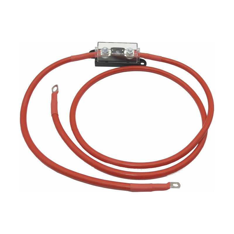 Inveter lead | 2mt length 3B&S (25mm) Red & Black cable with Mega Fuse Holder Heavy Duty - Home of 12 Volt Online