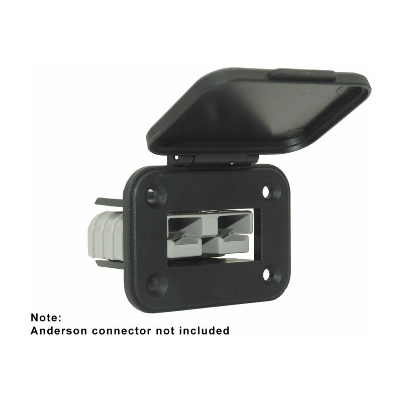 50 Amp Anderson Flush mount holder with flip lid | 50ML-BLK - Home of 12 Volt Online