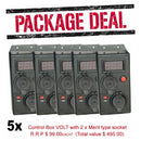 BULK PACK - 5 x Control Box (Accessory) Volt meter - 2 x Merit type sockets - Home of 12 Volt Online