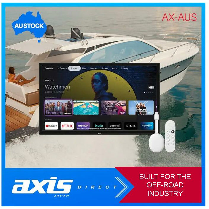 AXIS - AX1924GTV 24”/60CM 12/24V HD LED DVD/TV WITH PVR, Bluetooth Google TV - Home of 12 Volt Online