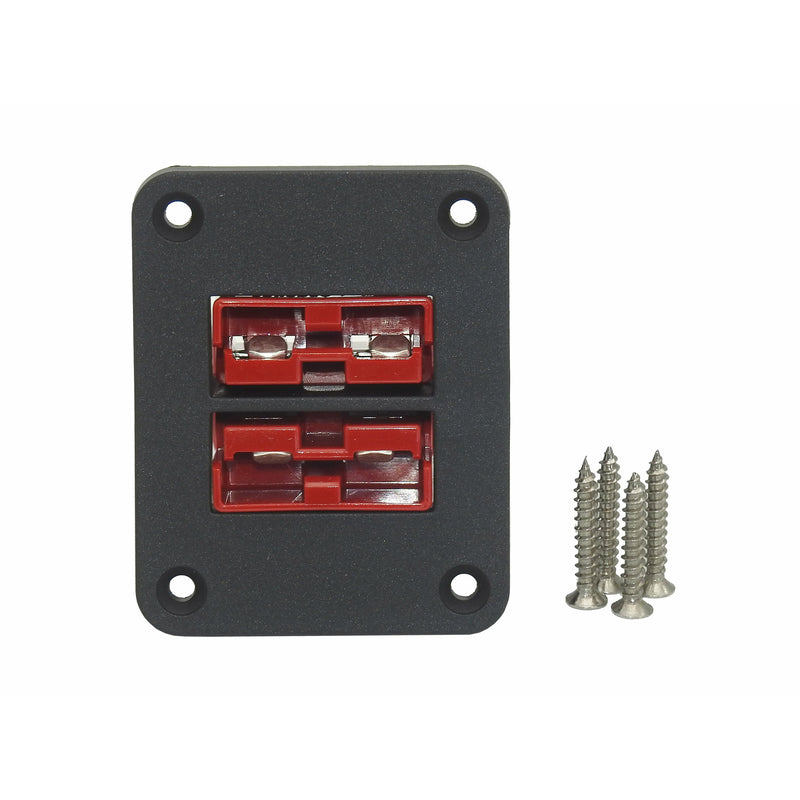 TWIN Thumper 50 Amp Anderson flush mount panel with 2 x Red  (flush mount) (TSP-016-RR) - Home of 12 Volt Online