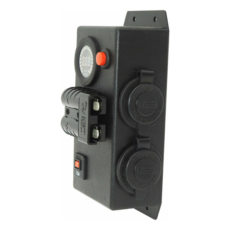 12 Volt / 24 Volt Control Box VOLT - Right mount - 2 x Dual USB socket + 50Amp Anderson - Home of 12 Volt Online