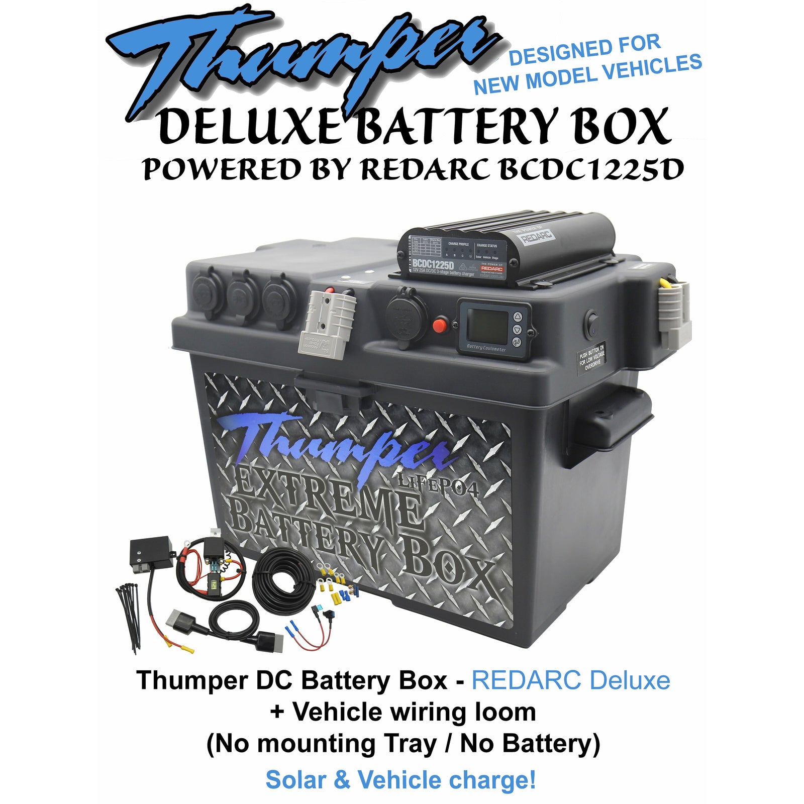 Thumper DC Battery Box REDARC BCDC1225 suits Lithium & AGM