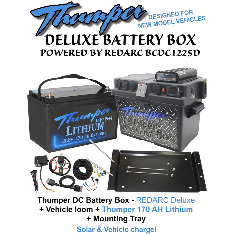 Thumper REDARC DELUXE DC Battery Box BCDC1225D | Multi-Chemistry | Bonus REMOTE head worth $150.00 - Home of 12 Volt Online