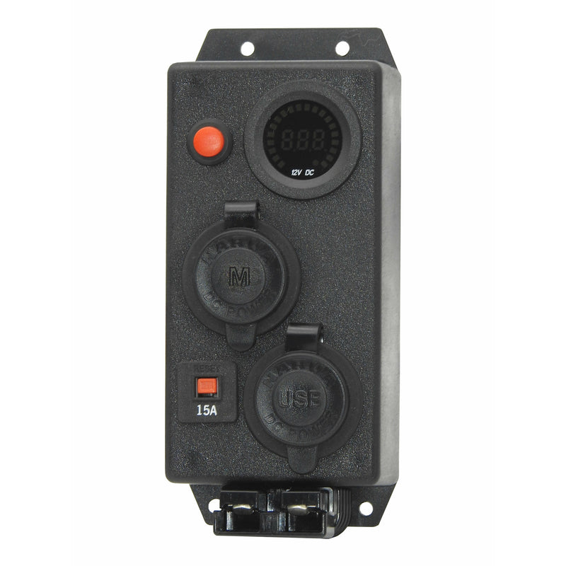 Control Box VOLT 12V / 24V Front mount - 1 x Merit + 1 x Dual USB + 50 Amp Anderson - Home of 12 Volt Online