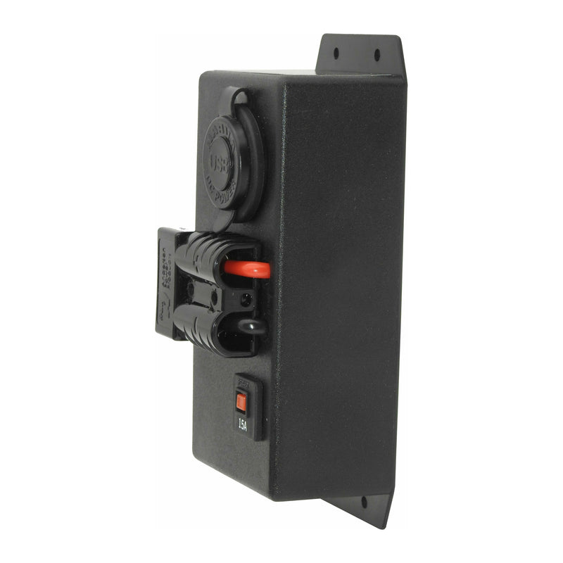 12 Volt / 24 Volt Control Box - LEFT mount 1 x Dual USB 2 x Cigarette + 50Amp Anderson - Home of 12 Volt Online