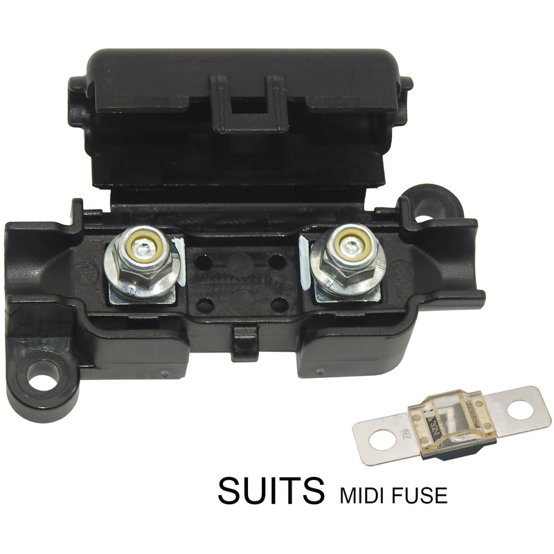 Single mount / In line MIDI Fuse Holder - suits MIDI Fuses | RPFH8009 | Perfect for DC Charger, solar or battery set up