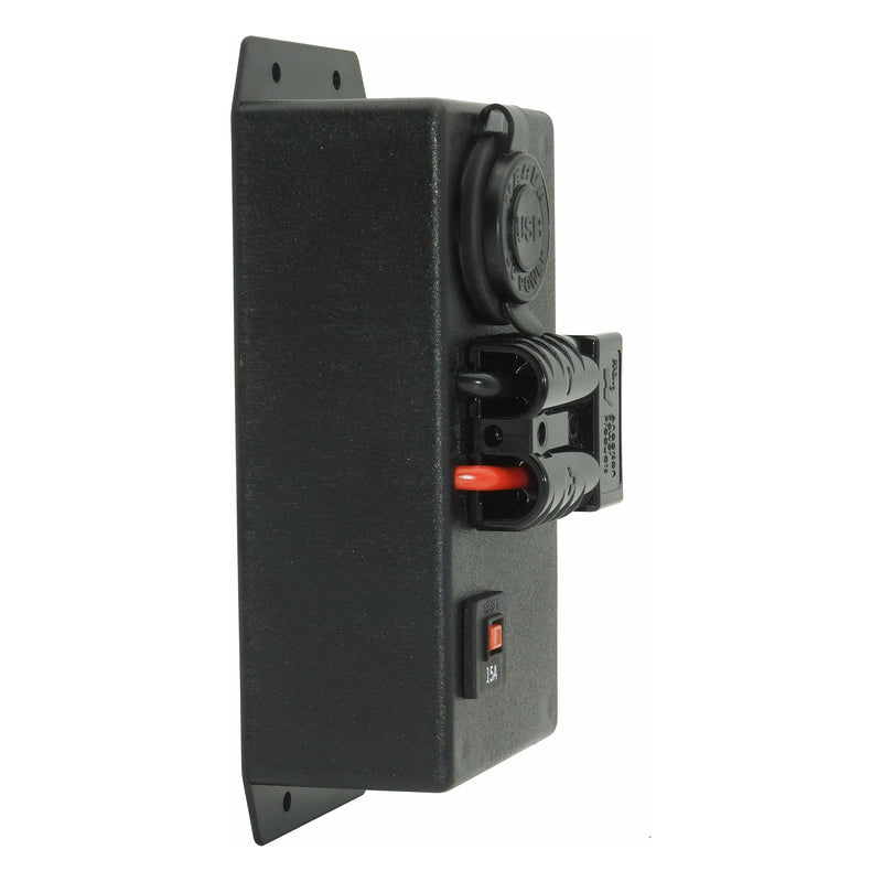 12 Volt / 24 Volt Control Box - RIGHT - DUAL USB + Cigarette + Merit + 50Amp Anderson - Home of 12 Volt Online