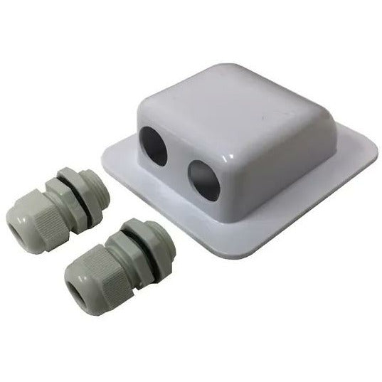 Solar Junction box / Cable entry Box ( 2x cable glands)  |  SA-202 - Home of 12 Volt Online